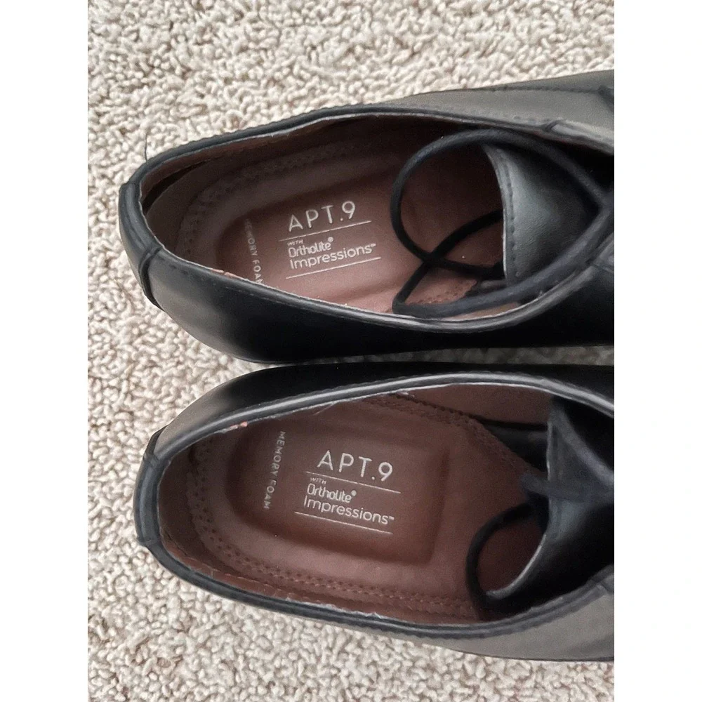 Apt 9 Ortholite Impressions Black Oxford Dress Shoes Mens Size 10 M Memory Foam